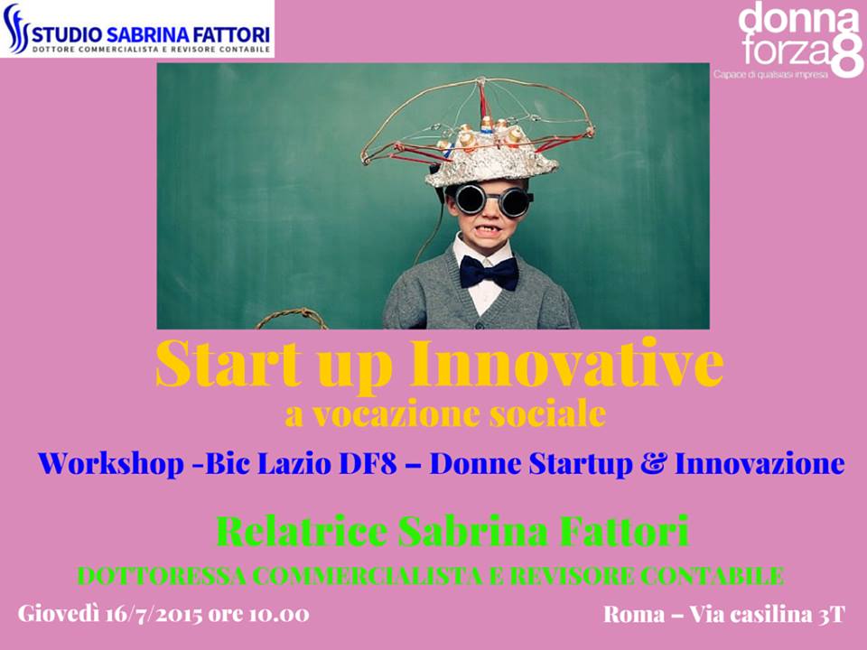 STARTUP INNOVATIVE A VOCAZIONE SOCIALE